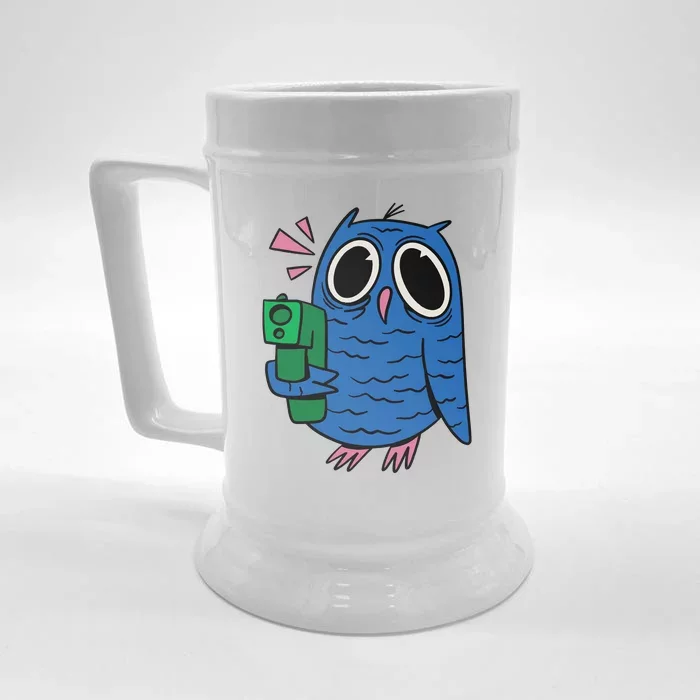 Crazy Owl Gun Front & Back Beer Stein