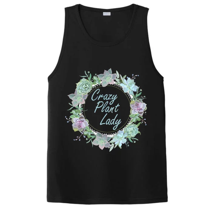 Crazy Plant Lady Floral Logo Performance Tank