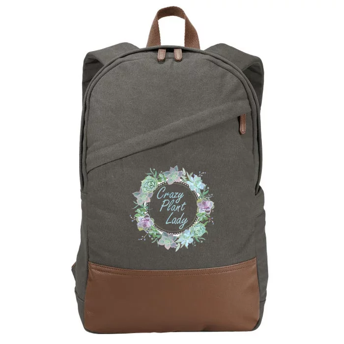 Crazy Plant Lady Floral Logo Cotton Canvas Backpack