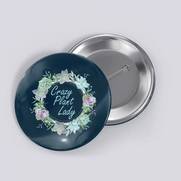 Crazy Plant Lady Floral Logo Button