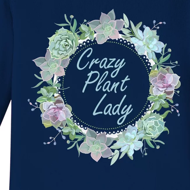 Crazy Plant Lady Floral Logo Baby Long Sleeve Bodysuit