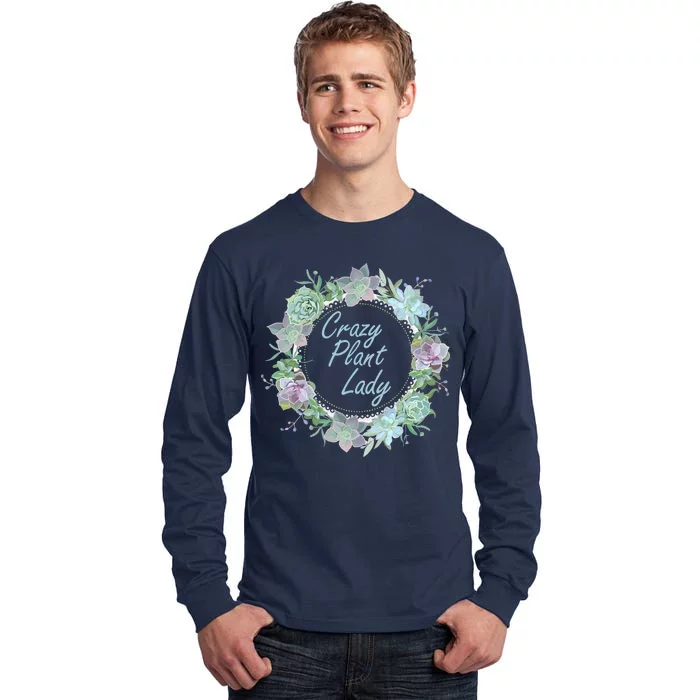 Crazy Plant Lady Floral Logo Tall Long Sleeve T-Shirt