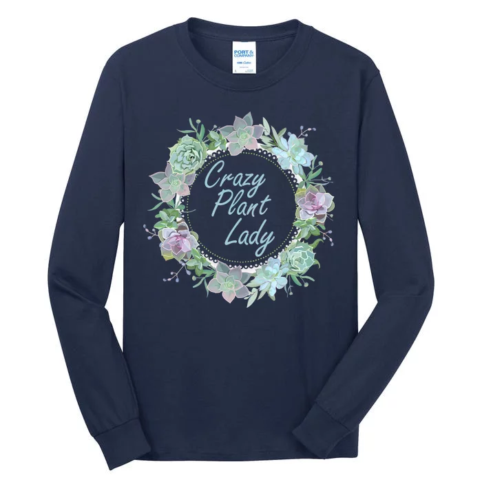 Crazy Plant Lady Floral Logo Tall Long Sleeve T-Shirt