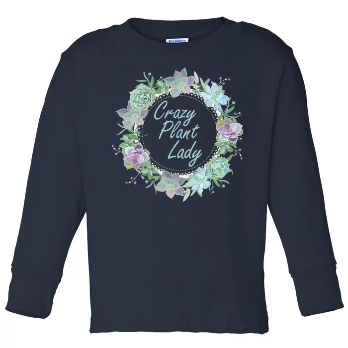 Crazy Plant Lady Floral Logo Toddler Long Sleeve Shirt