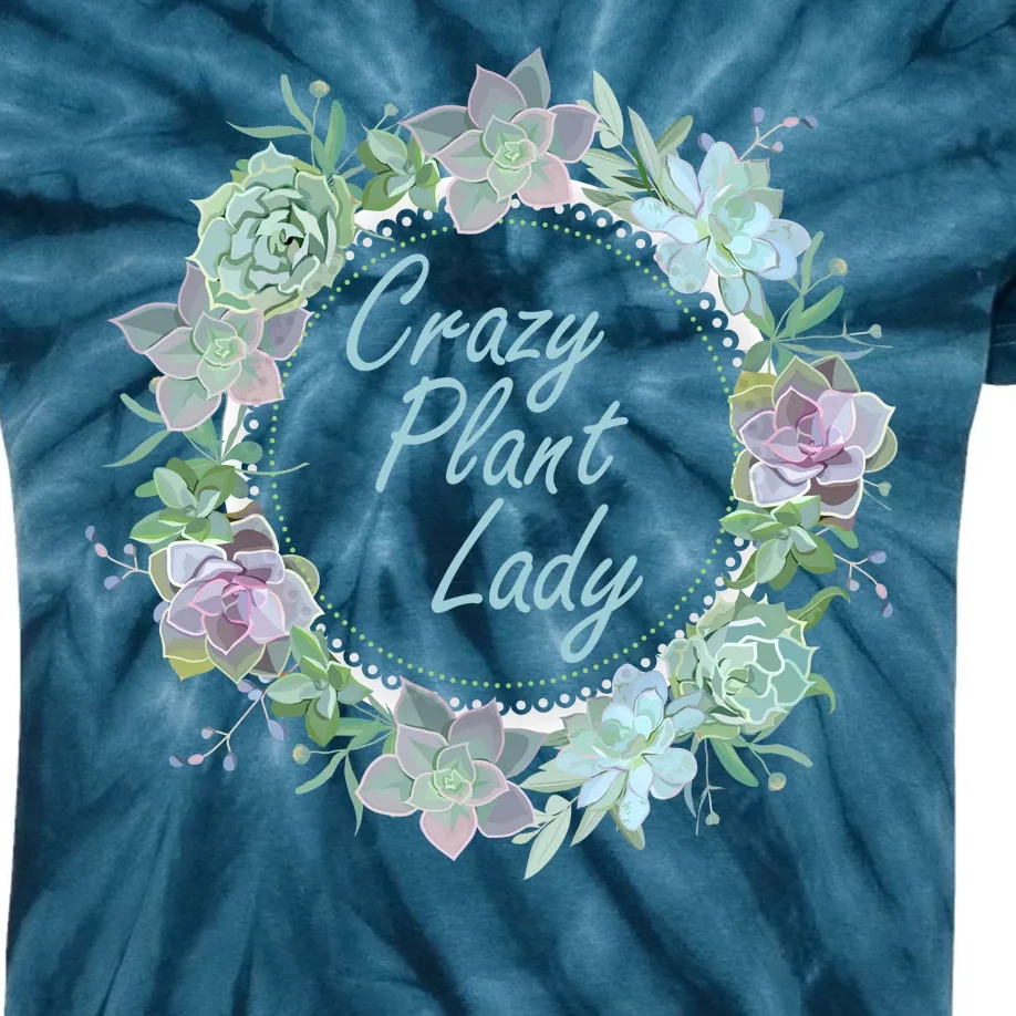 Crazy Plant Lady Floral Logo Kids Tie-Dye T-Shirt