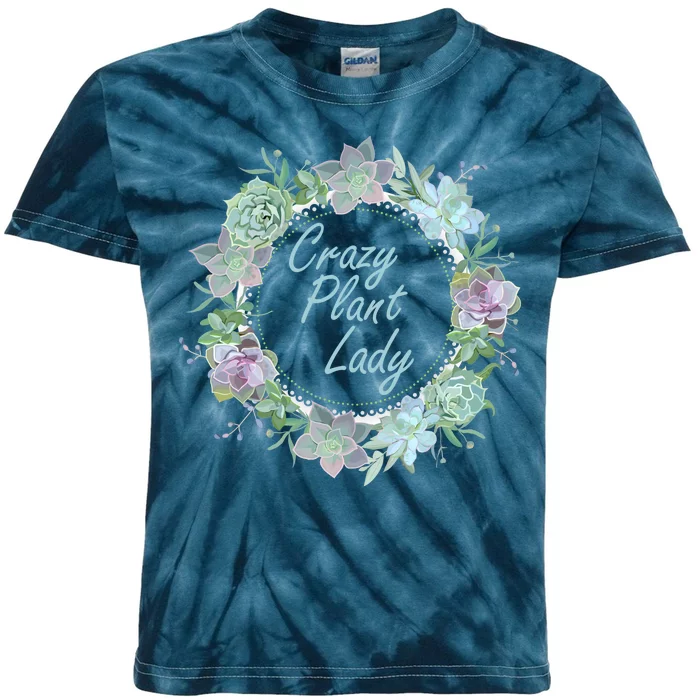 Crazy Plant Lady Floral Logo Kids Tie-Dye T-Shirt