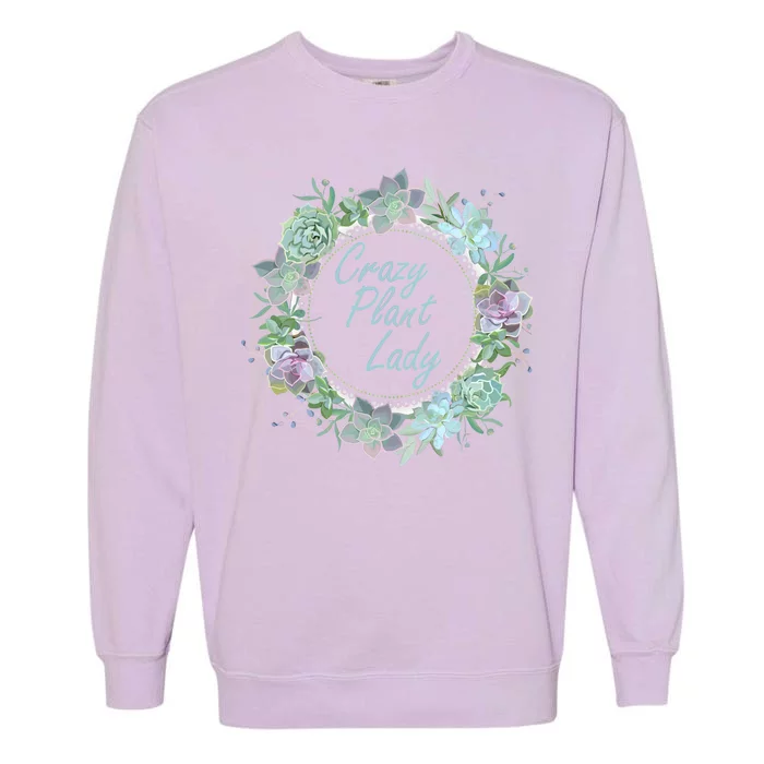 Crazy Plant Lady Floral Logo Garment-Dyed Sweatshirt