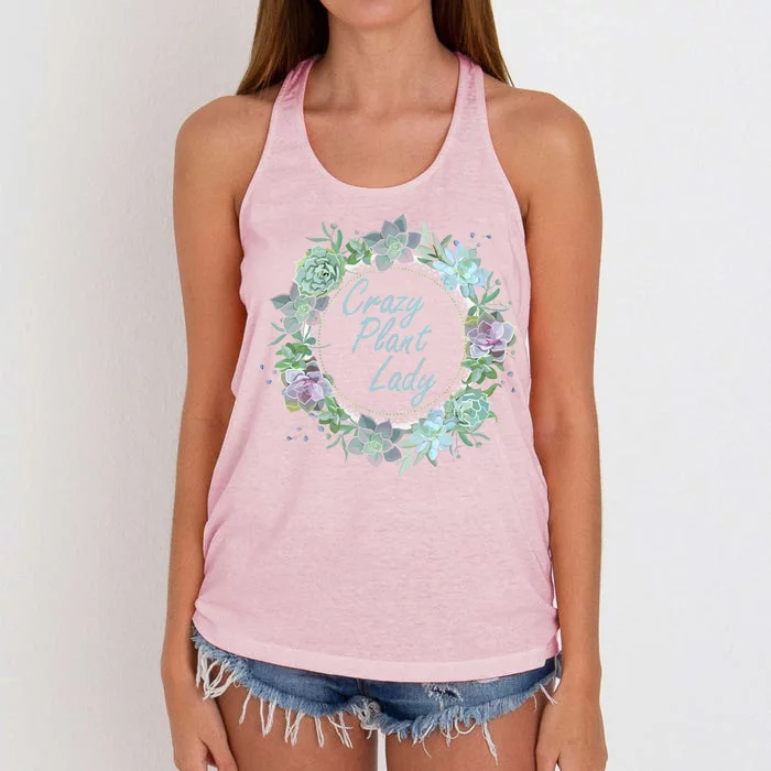 Crazy Plant Lady Floral Logo Women's Knotted Racerback Tank