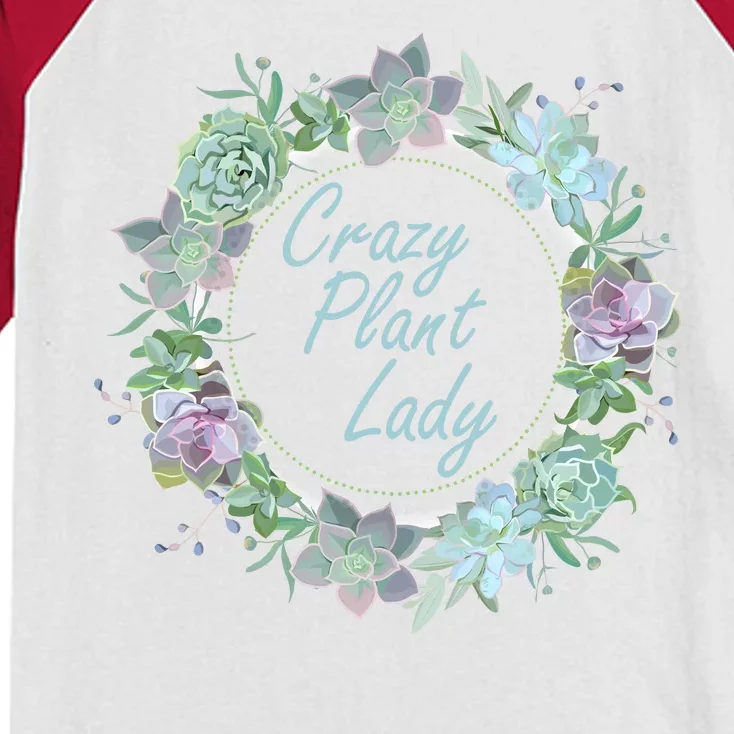 Crazy Plant Lady Floral Logo Kids Colorblock Raglan Jersey