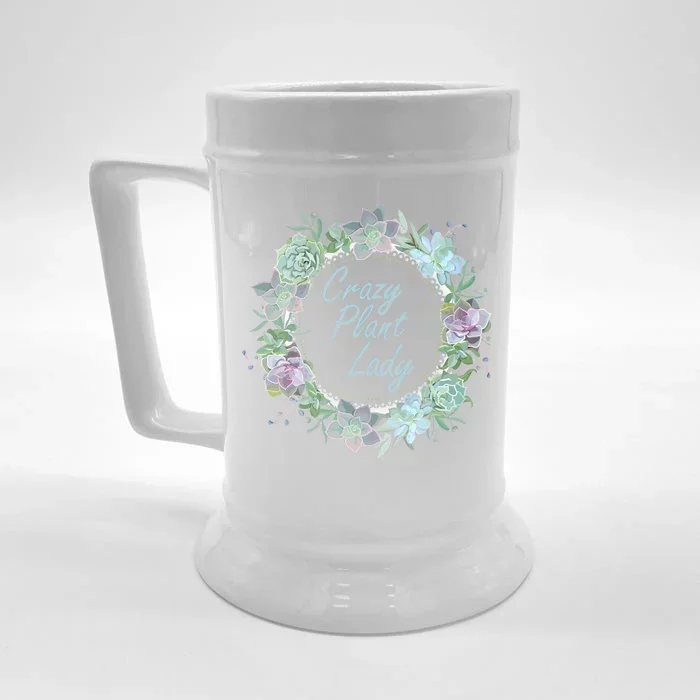 Crazy Plant Lady Floral Logo Front & Back Beer Stein