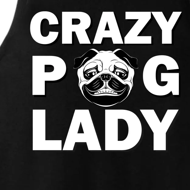 Crazy Pug Lady Ladies Tri-Blend Wicking Tank