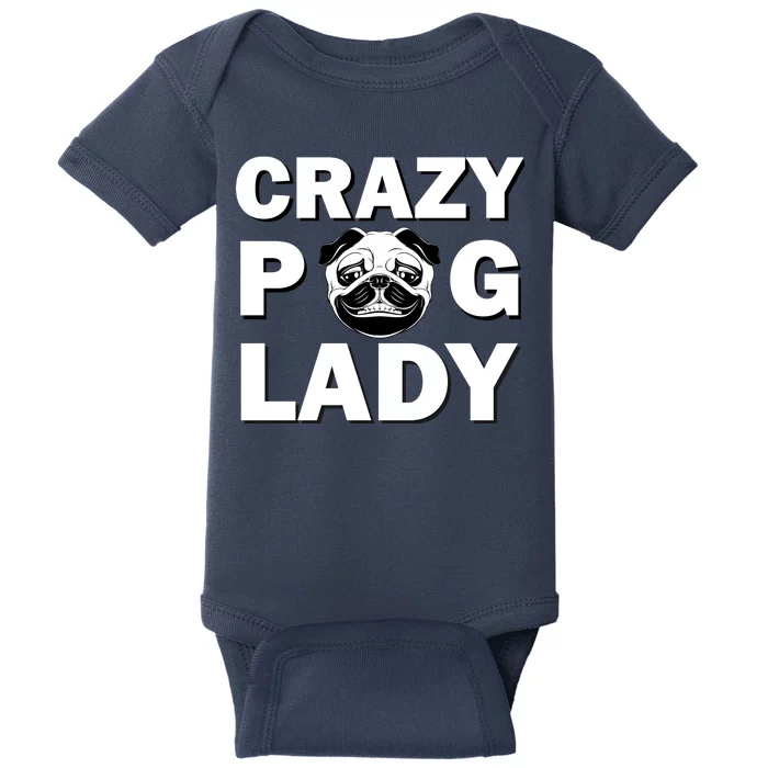 Crazy Pug Lady Baby Bodysuit