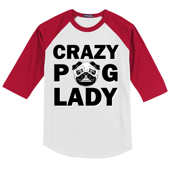 Crazy Pug Lady Kids Colorblock Raglan Jersey