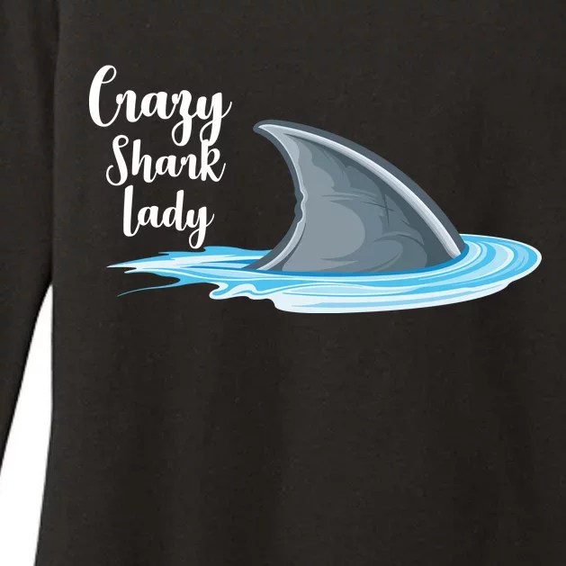 Crazy Shark Lady Womens CVC Long Sleeve Shirt