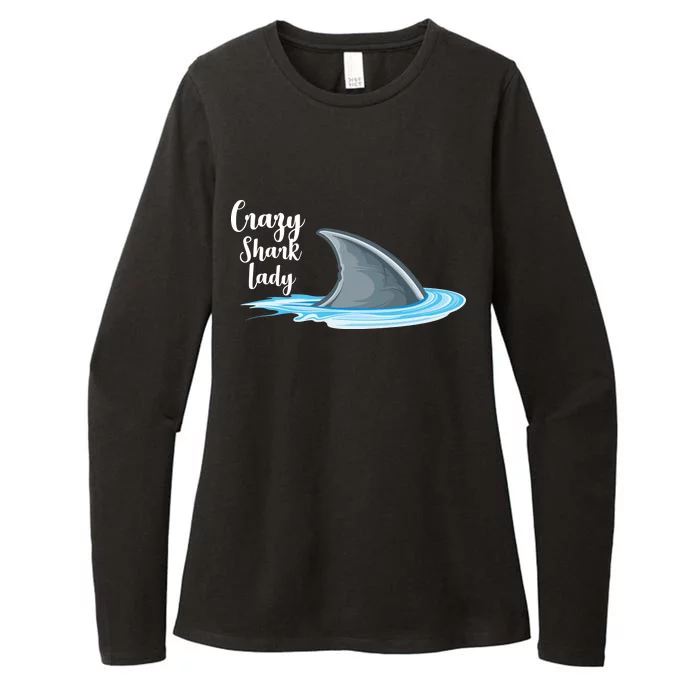 Crazy Shark Lady Womens CVC Long Sleeve Shirt