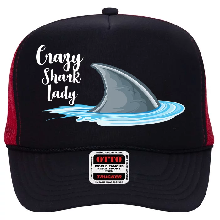 Crazy Shark Lady High Crown Mesh Trucker Hat