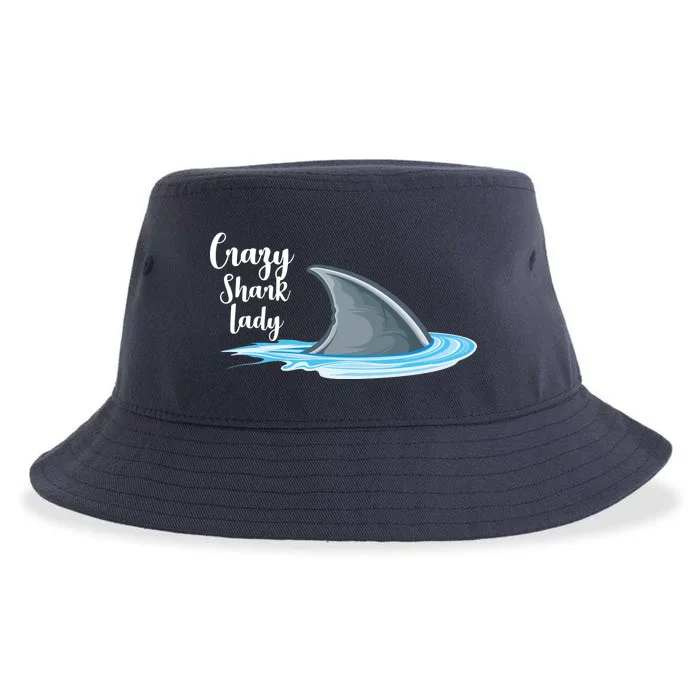 Crazy Shark Lady Sustainable Bucket Hat