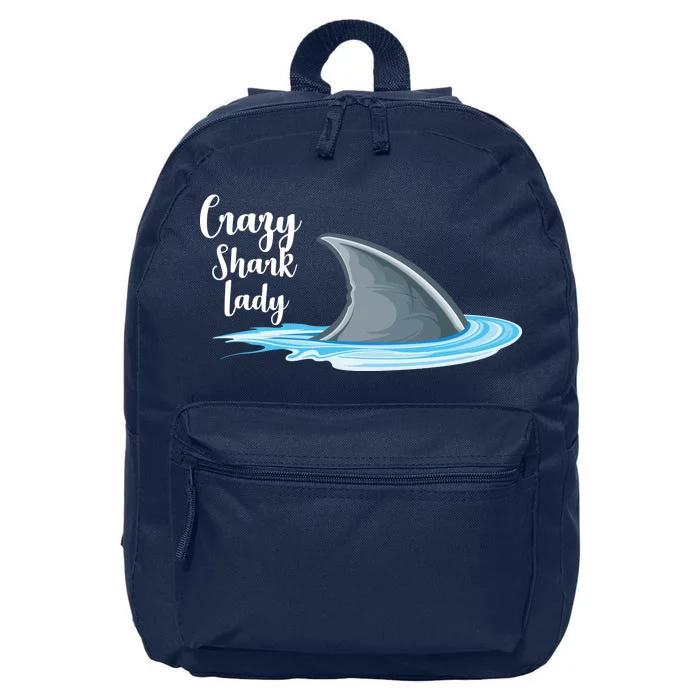 Crazy Shark Lady 16 in Basic Backpack