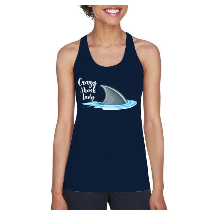 Crazy Shark Lady Women's Racerback Tank