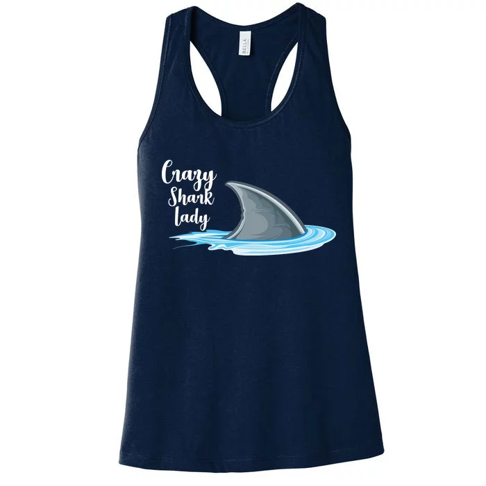 Crazy Shark Lady Women's Racerback Tank