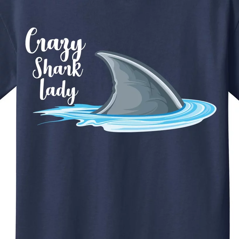 Crazy Shark Lady Kids T-Shirt