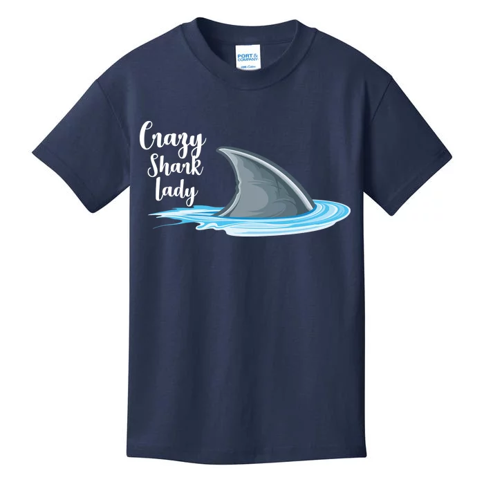 Crazy Shark Lady Kids T-Shirt