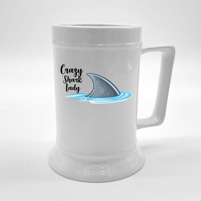 Crazy Shark Lady Front & Back Beer Stein