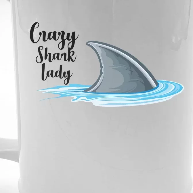 Crazy Shark Lady Front & Back Beer Stein