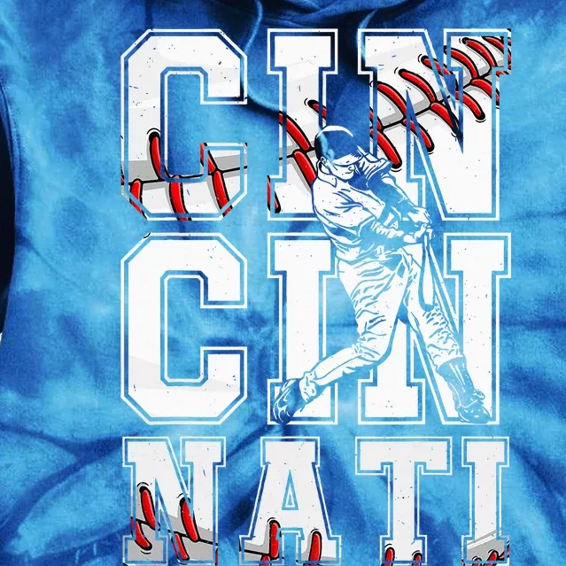 Cincinnati Retro Baseball Lover Met At Game Day Tie Dye Hoodie