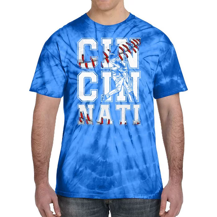 Cincinnati Retro Baseball Lover Met At Game Day Tie-Dye T-Shirt