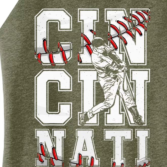 Cincinnati Retro Baseball Lover Met At Game Day Women’s Perfect Tri Rocker Tank