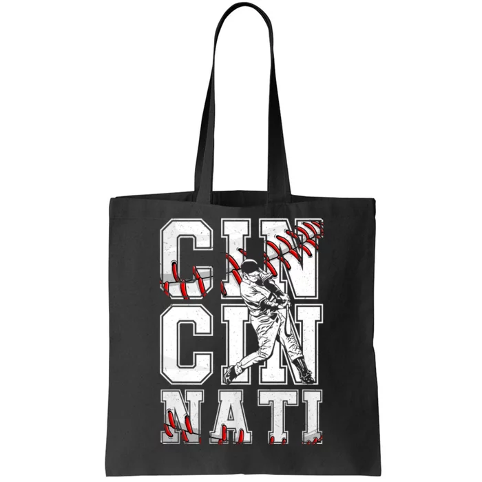 Cincinnati Retro Baseball Lover Met At Game Day Tote Bag