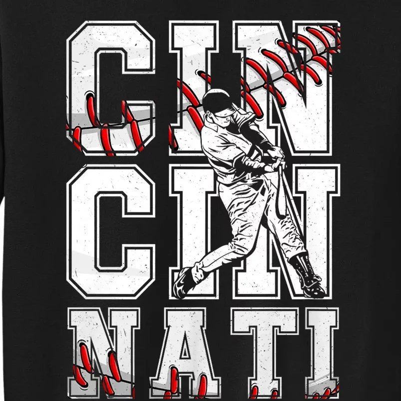 Cincinnati Retro Baseball Lover Met At Game Day Tall Sweatshirt