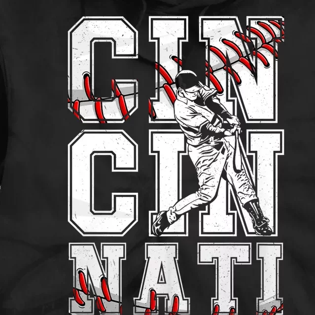 Cincinnati Retro Baseball Lover Met At Game Day Tie Dye Hoodie