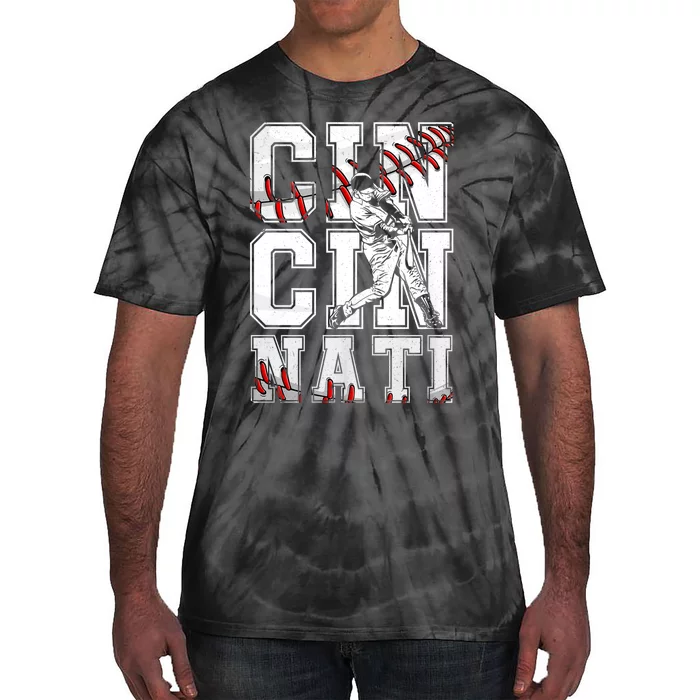 Cincinnati Retro Baseball Lover Met At Game Day Tie-Dye T-Shirt