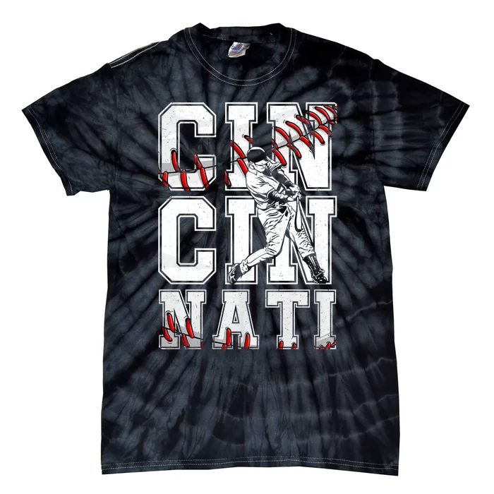 Cincinnati Retro Baseball Lover Met At Game Day Tie-Dye T-Shirt