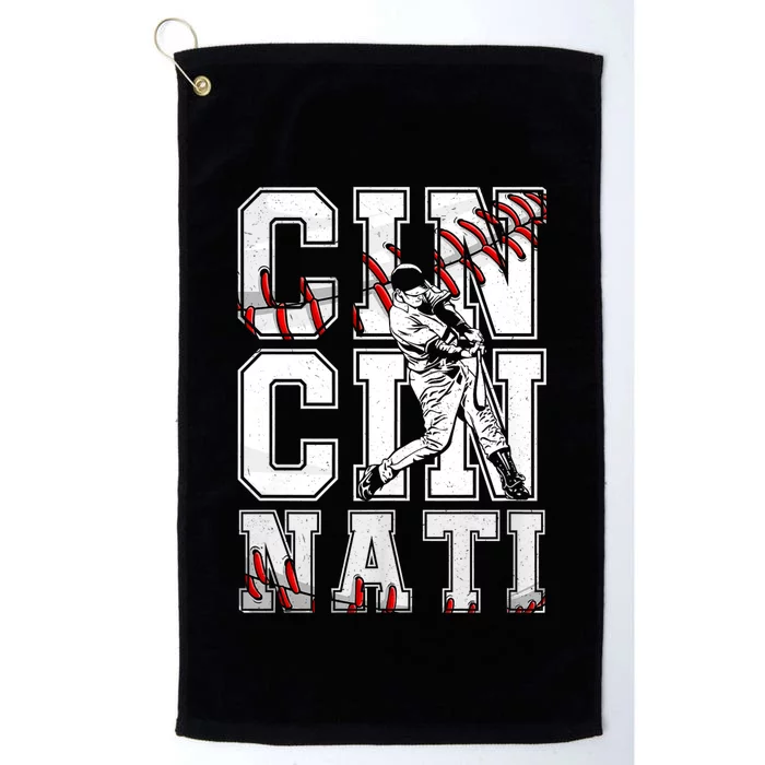 Cincinnati Retro Baseball Lover Met At Game Day Platinum Collection Golf Towel