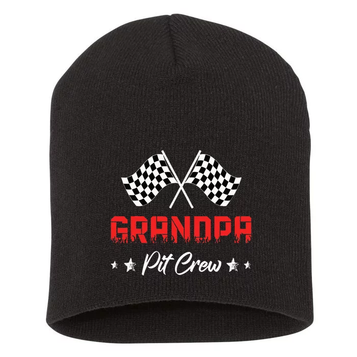 Car Racing Birthday Party Family Matching Grandpa Pit Crew Short Acrylic Beanie