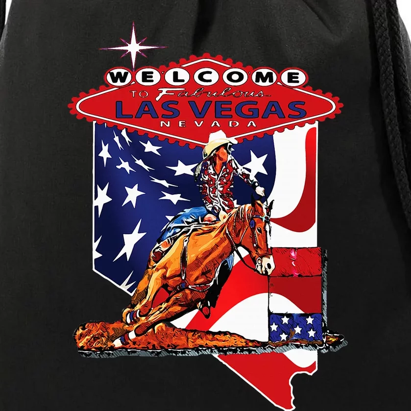 Championship Rodeo Barrel Racing Las Vegas Nevada Souvenir Drawstring Bag