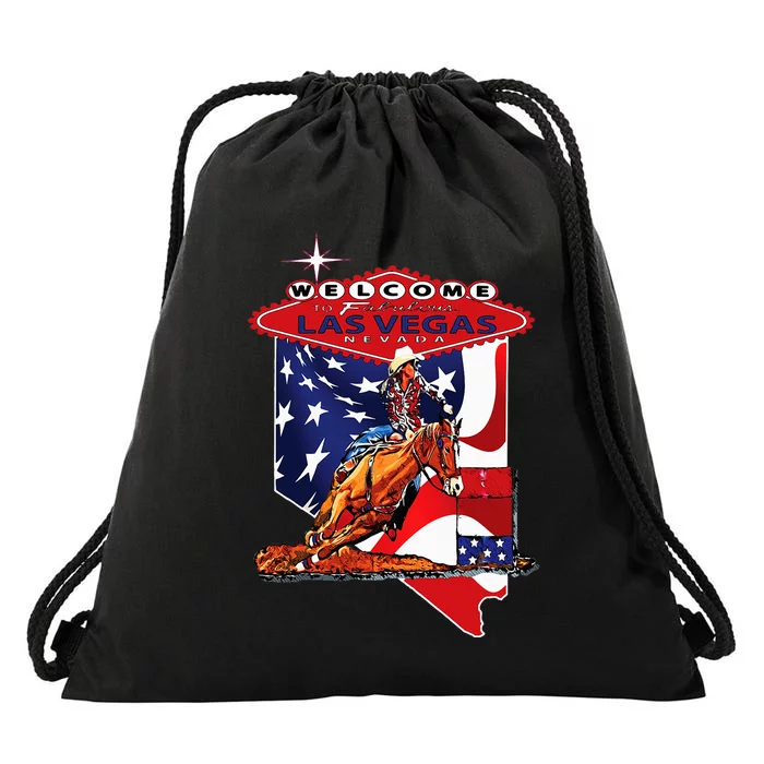 Championship Rodeo Barrel Racing Las Vegas Nevada Souvenir Drawstring Bag