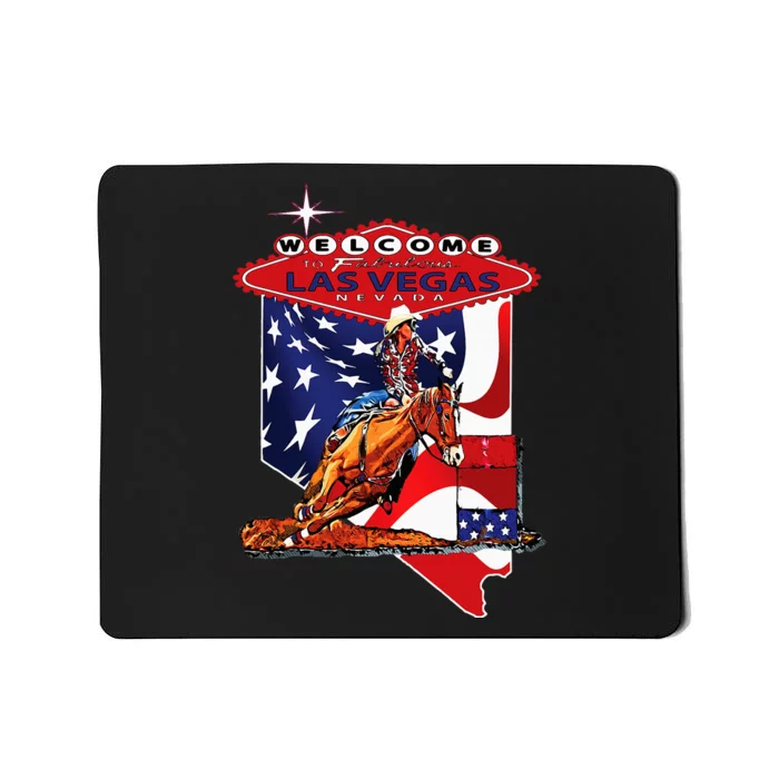 Championship Rodeo Barrel Racing Las Vegas Nevada Souvenir Mousepad