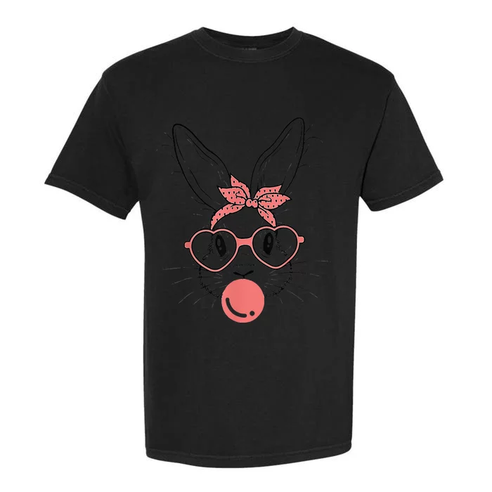 Cute Rabbit Bunny Blowing Bubble Gum Easter Day Garment-Dyed Heavyweight T-Shirt