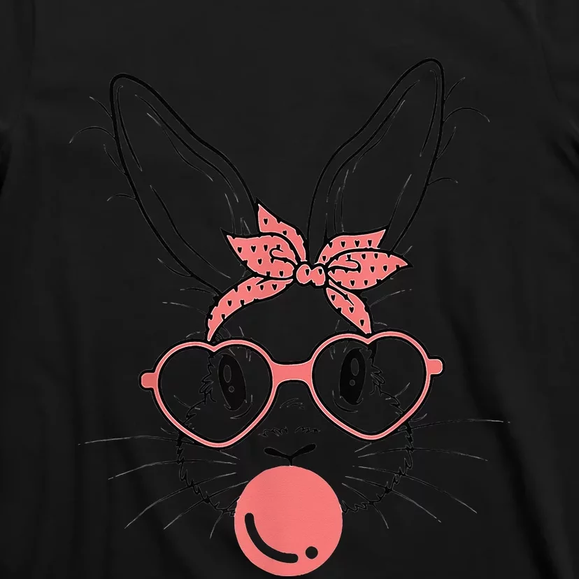 Cute Rabbit Bunny Blowing Bubble Gum Easter Day T-Shirt