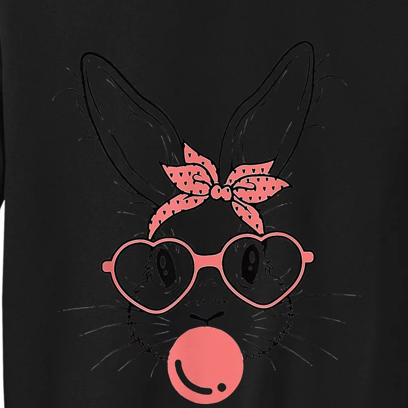 Cute Rabbit Bunny Blowing Bubble Gum Easter Day Tall Sweatshirt