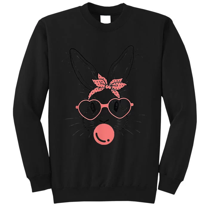 Cute Rabbit Bunny Blowing Bubble Gum Easter Day Tall Sweatshirt