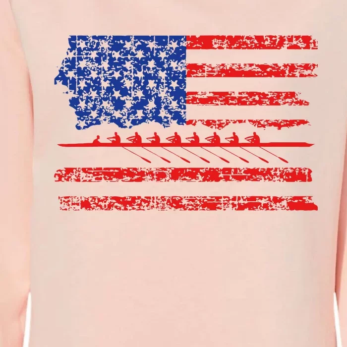 Crew Rowing Boat Oars Us American Flag Womens California Wash Sweatshirt