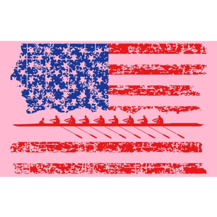 Crew Rowing Boat Oars Us American Flag Bumper Sticker