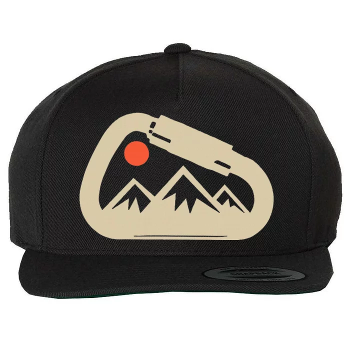 Climbing Rock Bouldering Climb Carabiner Climbers Gifts Wool Snapback Cap