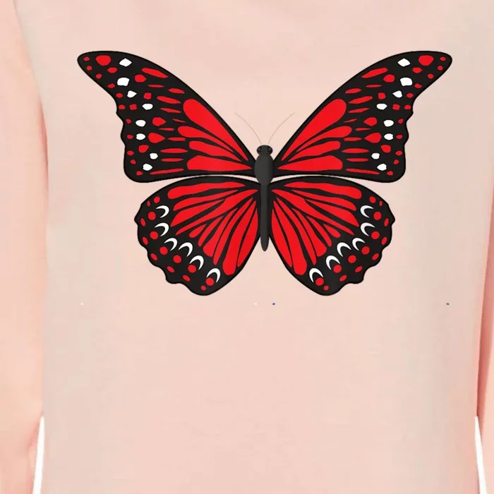 Cute Red Butterfly Womens California Wash Sweatshirt