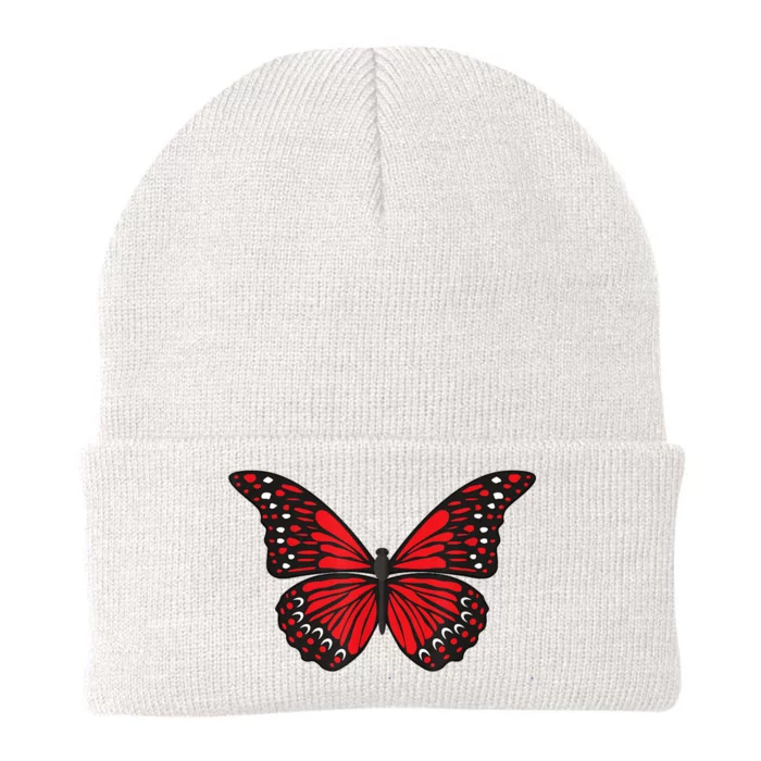 Cute Red Butterfly Knit Cap Winter Beanie